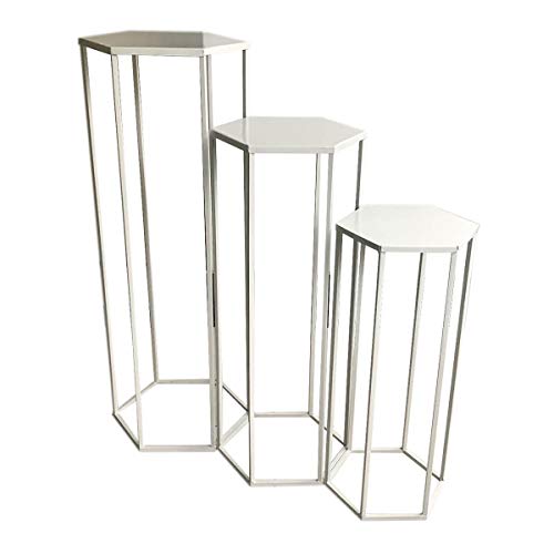 AltoBuy Razza - Lot de 3 Sellettes Gigognes Métal Blanc Cover