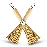 Sansheng 2 Pack Bamboo Wok Brush, Bamboo Kitchen Cleaning Brush