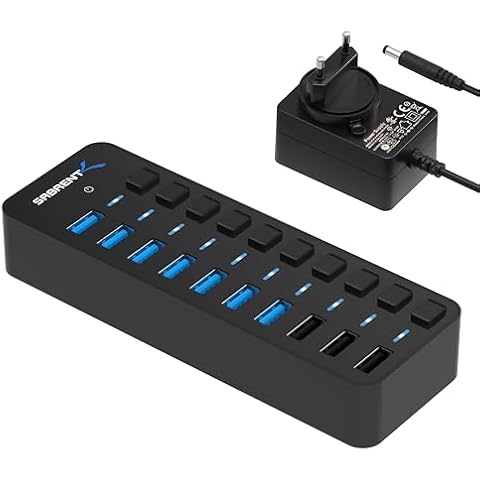 Hub USB Sabrent 10 Ports Cover