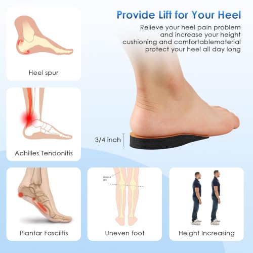 Image of Adjustable Orthopedic Heel Lift for Leg Length Discrepancies and Heel Pain,Sports Injuries,and Achilles tendonitis,Height Increase Insoles