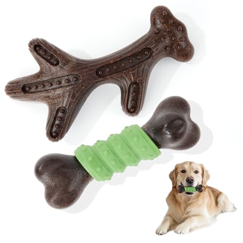 Gardner Pet 2-Pack Dog Chew Toys for Aggressive Chewers, Added ...