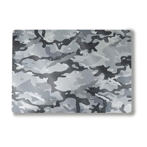 Glossy Glitter Laptop Skin Compatible with Alienware M18 R2 (2024) - Gray Camouflage - Premium 3M Vinyl Protective Wrap Decal Cover - Easy to Apply | Crafted in The USA by MightySkins