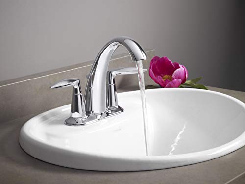 Kohler 45100-4-Cp Alteo Centerset 4 Inch Bathroom Faucet With Pop-Up Drain Assembly, 2-Handle Bathroom Sink Faucet, 1.2 Gpm, Polished Chrome #TOP5