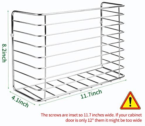 Treelen 2 Pack Kitchen Cabinet Organizer For Cutting Boards,Chrome Inside Cabinet Door Storage Pantry Door Wall Mount Wrap Organizer Rack #TOP3