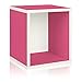 Way Basics Eco Stackable Storage Cube Plus and Cubby Organizer, Pink (made from sustainable non-toxic zBoard paperboard)