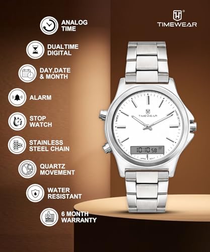 TIMEWEAR Analog Digital Dualtime, Alarm Clock, Date Display, Two time ...