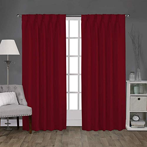 Magic Drapes Pinch Pleat Blackout Curtain for Bedroom Thermal Insulated Curtains for Living Room Darkening Spill Proof Door Window Curtain Panel for Home W(26"+26") L63 (2 Panels Combined, Red) Magic Drapes Pinch Pleat Blackout Curtain for Bedroom Thermal Insulated Curtains for Living Room Darkening Spill Proof Door Window Curtain Panel for Home W(26"+26") L63 (2 Panels Combined, Red)