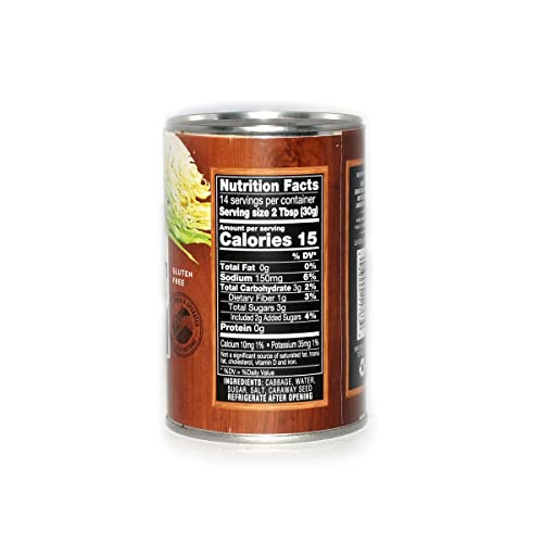 Silver Floss Bavarian Sauerkraut Canned Bundle - Pack Of 6 X 14.4 Silver Floss Saukerkraut Bavarian, Naturally Fermented, Bundled With Jfs Recipe Card #TOP3