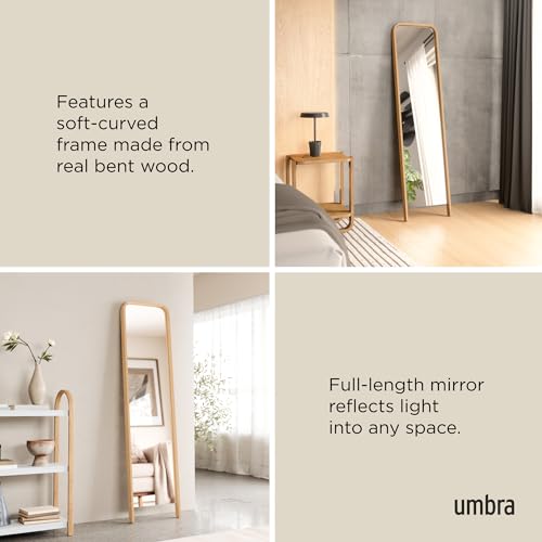 Umbra Bellwood Full-Length Leaning Floor Mirror – Premium Wood Frame, Modern Soft Arch Design, Decorative Standing Mirror for Bedroom, Living Room, Hallway, Closet, Entryway by Umbra - Image 4