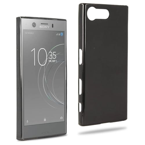 REY Coque pour Sony Xperia X Compact, TPU Noir en Silicone, Ultra Fine 0.33mm