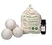 Juego de 4 bolas de secado con aceite de fragancia y bolsa de lana gratis, 100% lana natural, sostenible, ecológica, asequible, secado rápido de la ropa, sin necesidad de suavizante