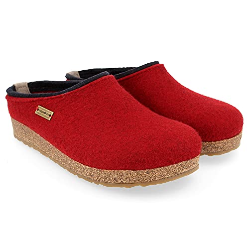 Haflinger Kris Grizzly, Chaussons Mules Femme Rouge (Paprika 42) 38 EU