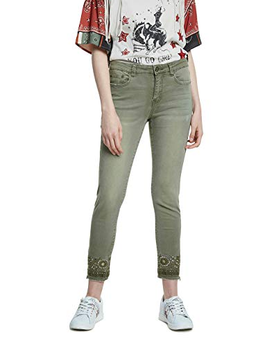 Desigual Pant_Oneil Pantalones, Mujer, Verde Militar, 36