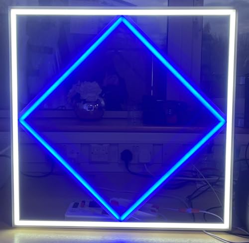 Brightex, Pack of 6 72W LED Panel Light 600x600mm Ultra Slim Diamond 7200 Lumens Blue & White Ceiling Light Recessed Square for Office, School, Home & Commercial Use Energy Efficient & Super Bright