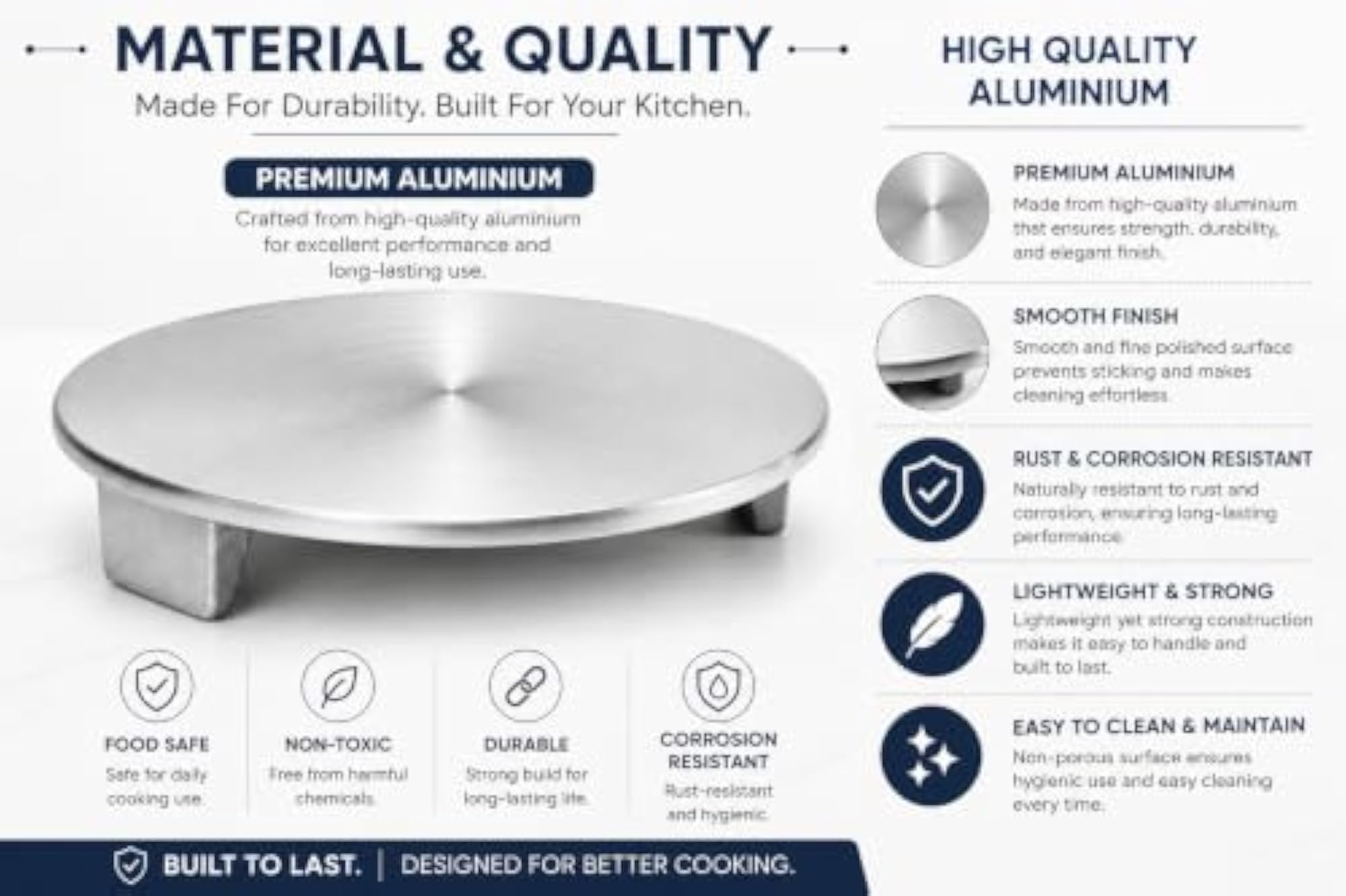 Aluminium Chakla for Traditional Roti and Chapati Making