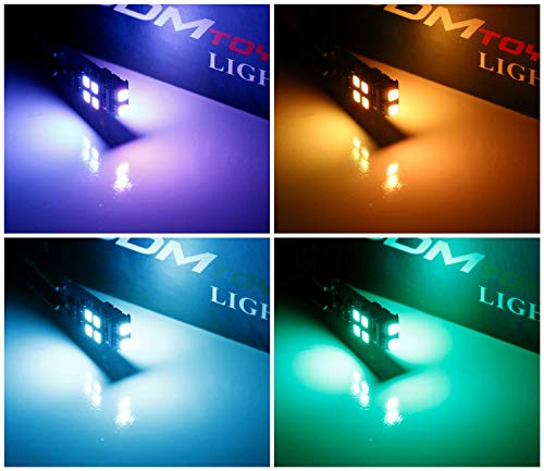 Lámparas LED RGB iJDMTOY 10-SMD W5W T10 para auto miniatura 3