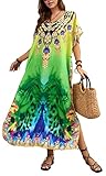 Maxi Kaftan Kleid bietet ausreichend Schutz vor der Sonne, halten Sie sich von den heißen Sommertemperaturen fern. Kann als Sommerkleid/Strandkleid, Cover-Up, Nachtwäsche, Freizeitkleidung verwendet werden.