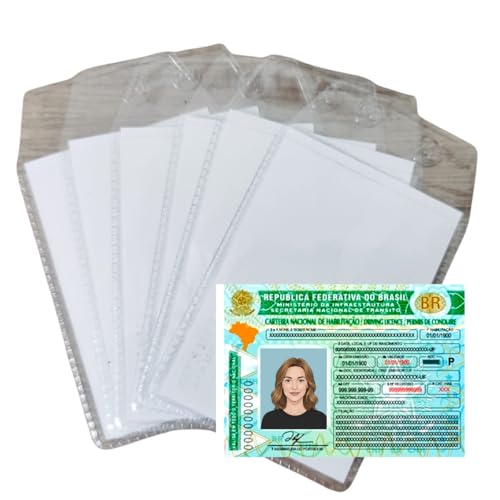Porta CNH Plástico Resistente Transparente – Capa Protetora de Documento para Carteira de Motorista – Compacto, Fino e Flexível (2, CNH (9,5CM X 6,5CM))