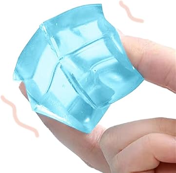 Ice Cube Squeeze Toys Mini Cube Fidget Squeeze Ball for Adults & Kids Simulated Summer Ice Block Stress Relief Time Killing Focus Anxiety Relief Bag Filler 2.5cm Blue