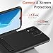 Compatible for Doogee N55 / N55 Pro / N55 Plus Phone Case with Glass Screen Protector [3 Stand Ways] Metal Kickstand/Stand Silicone TPU Slim Fit Shocproof Protective Cover Case for Doogee N55 - Black
