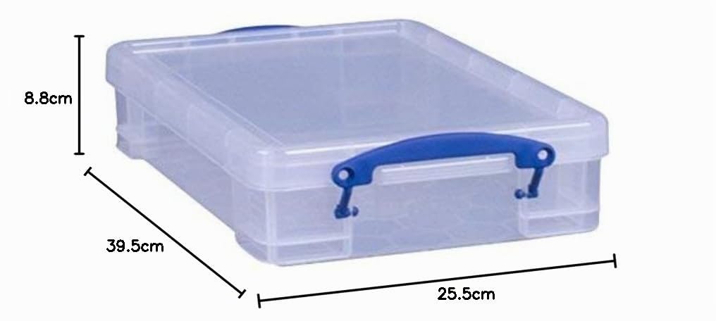 4 x Really Useful 4 L Cajas de almacenaje Caja de plástico con tapa transparente Heavy Duty