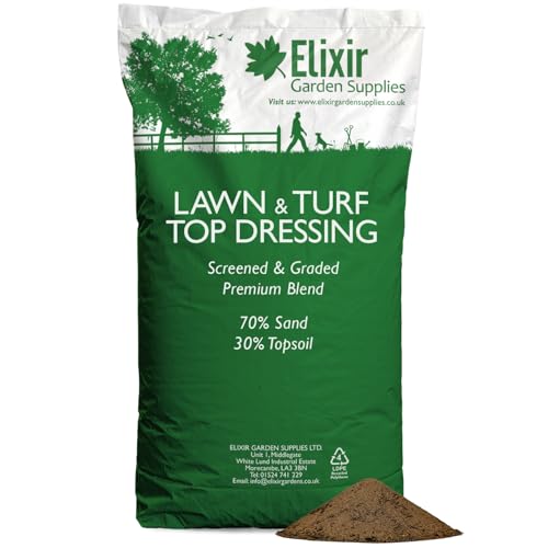 Elixir Gardens Lawn Top Dressing Mix, 70/30 Sportsand & Graded Topsoil Blend for Garden and Turf Maintenance | 1kg - 20kg Bags (20kg)