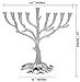 The Dreidel Company Tree of Life Menorah Rustic Pewter Finish Full Size 10 Inches for Hanukkah Fits Standard Chanukah Candles - Collectible Artistic Menorah for Judaic Display