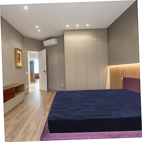 Couverture de matelas double Alipis imperméable avec enrobage coton navy - 3