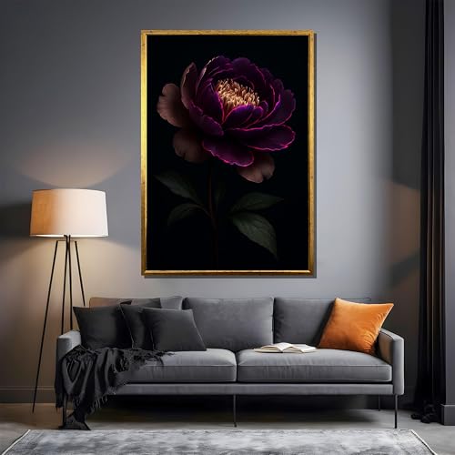 Toile Midnight Bloom tableau fleurs déco murale 60x90 - 2