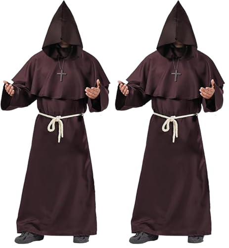Déguisement Moine Médiéval Adulte AirSuit® Robe à Capuche M Lot de 2