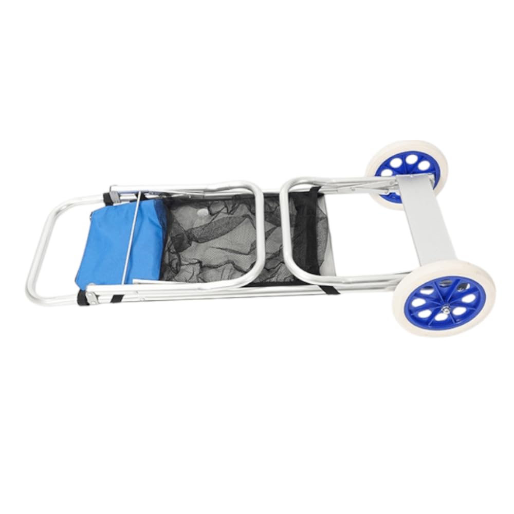 DEVESSPORT Carro de Playa Multifunción Convertible en Mesa Plegable | Ruedas Grandes, Aluminio Ligero, Bolsa de Red y Diseño Compacto para Transporte y Comodidad en la Playa o Camping