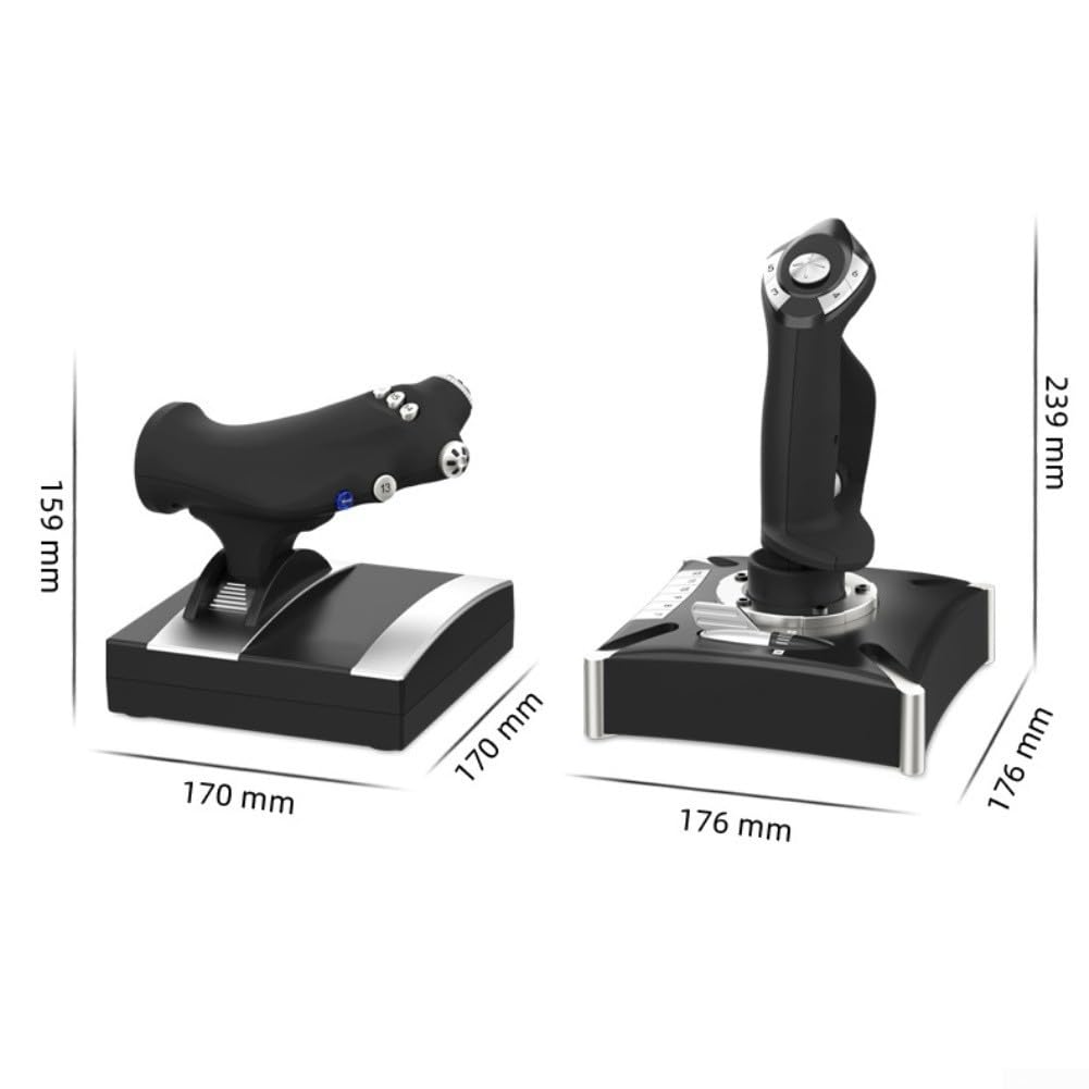 Palanca de mando de simulador de vuelo PC, sistema de vuelo de doble control, mango ergonómico de control de juegos ABS para accesorios de cabina de simulación