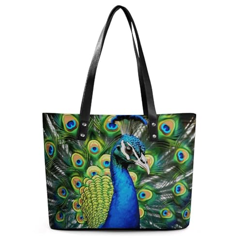 Sac à main en cuir bleu paon imprimé litchi pour femme chic 28x29cm
