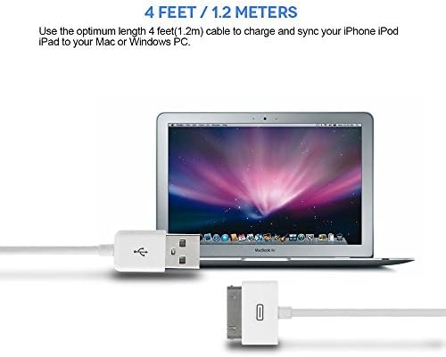 Aibocn 30 Pin Charging Cable, MFi Certified 30 Pin USB Sync Charge Dock Cable Cord Replacement for Old Apple iPhone 4/4S 3G/3GS, iPad 1/2/3,iPod Nano/iPod Touch - 5