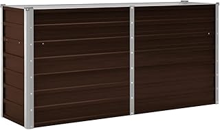 Kangqiling45717 - Cama elevada para jardín, color marrón, 160 x 40 x 77 cm, de acero galvanizado, color marrón