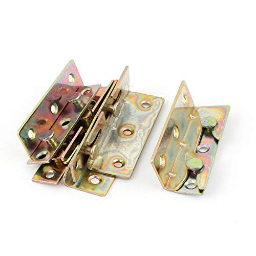 New Lon0167 Wood Bed Featured Rail Bracket Fitting reliable efficacy Snap Connectors Brass Tone 4 Sets(id:f9c 58 5b 21d)