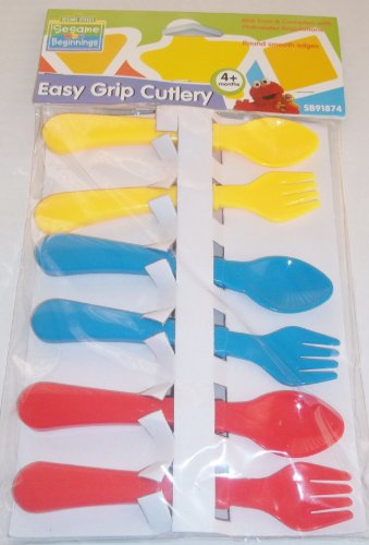Sesame Street Beginnings Baby Easy Grip Cutlery Bright Colors