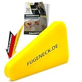 FUGENECK® - Estrattore professionale per fughe – design unico con bordi speciali – 3 diverse dimensioni – Strumento acrilico e silicone dalla Germania (1 pezzo giallo)