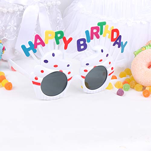 PretyzOOM 2 peças de óculos de sol Happy Birthday para bolo de creme, novidade, artigos de festa de