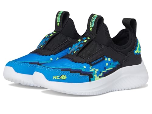 SKECHERS Boy's Ultra Flex 3.0 Sneaker, Black/Blue/Lime, 4.5 Big Kid