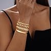 Relveo Gold Bracelets for Women Dainty 14K Gold Plated Bangle Bracelet Stack Waterproof Stackable Gold Bracelet Set #2