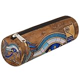 YPPAHHHH Egypt Pattern Cylinder Pencil Case Holder Egyptian Horus Eye Zipper Pen Pouch Bag Stationery Cosmetic Organizer Bag for Office School College Work