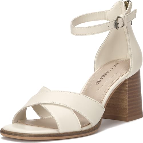 Lucky Brand Herrika Cross Band High Heel Sandal Tusk 7.5