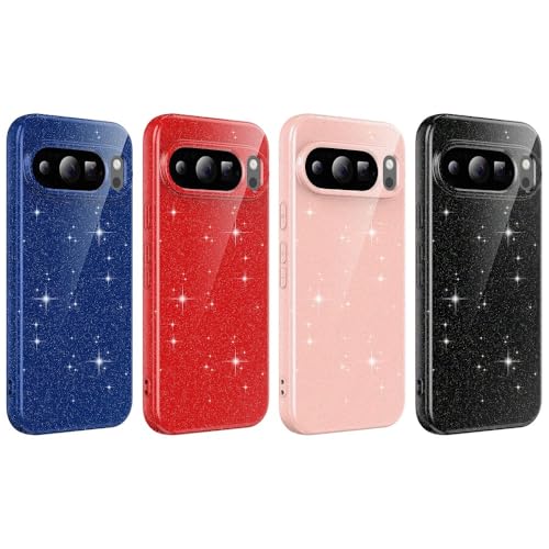 Étui Google Pixel 9 Pro 5G rouge scintillant parfait pour vos sorties en ville