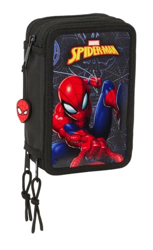 Trousse Spiderman Safta remplie de 37 outils pour l'école et le dessin des enfants