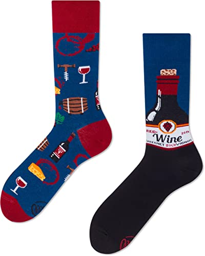 Many Mornings - Cabernet SOCKvignon- Mismatched Socken - Rotwein, Wein (39-42) Cover