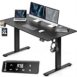 Casaria® Bureau électrique réglable en Hauteur Noir 160 x 70 cm écran LCD 72-117 cm Bureau Assis Debout Structure résistante Ajustable Porte gobelet Chargeur sans Fil