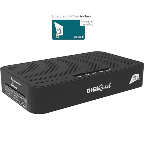 DIGIQUEST Tivùsat Maximo Combo Receiver | DVB-S2 und DVB-T2 | 2in1 Fernbedienung | Tivùsat Smartcard inklusive | Aufnahmefunktion zuschaltbar | schwarz