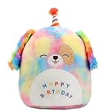 LSYEE 8' Rainbow Puppy Plush Pillow Soft Cute Dog Stuffed Animal Home Room Decoration Birthday Gift for Kids Toddlers