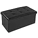TecTake 80x40x40 cm Tabouret Pouf Cube Dé Pliable Coffre Cube Siège Boîte de Rangement Noir (Noir | No. 400867)